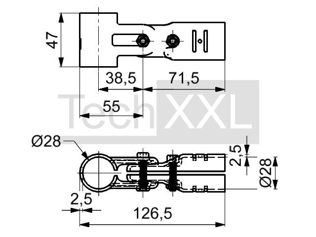 Consejos de diseñoconector diagonal D28, negra, pivotante 180°, laborioso wie HRS200D28DVSSCHS